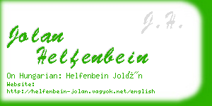 jolan helfenbein business card